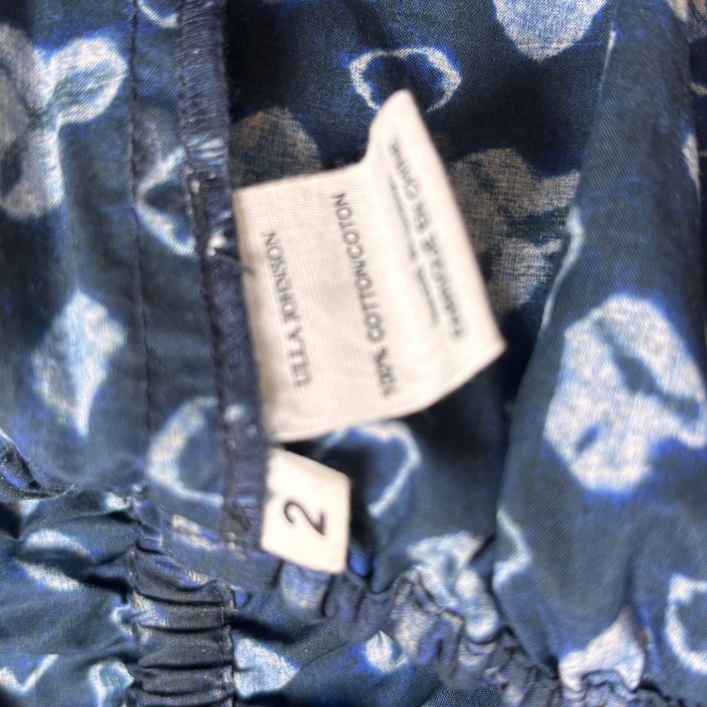 Ulla Johnson Womens Blouse Sz 2 Blue Puff Sleeve Cotton Shirt Cottagecore - Picture 9 of 10